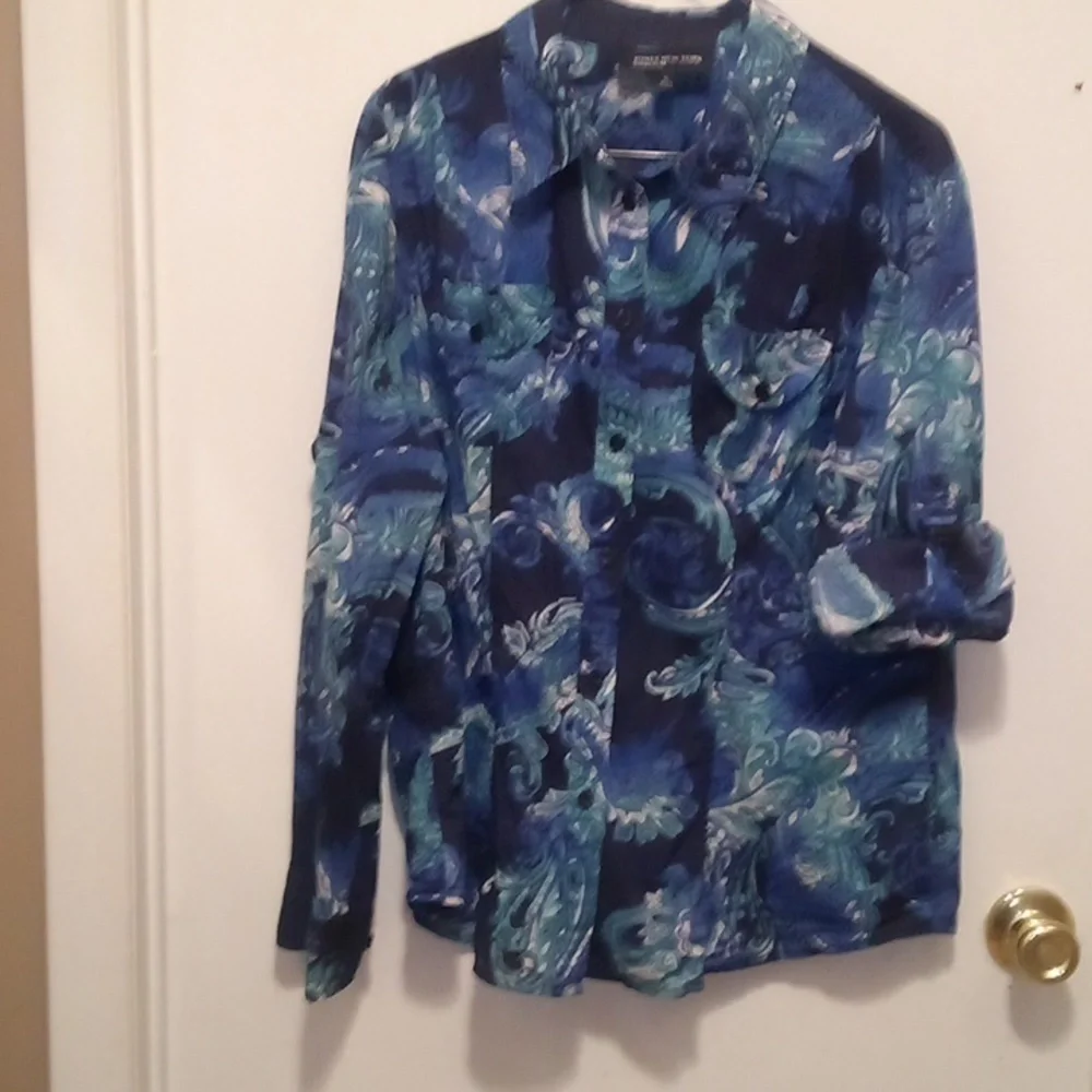 Jone's New York Signature Splash Of Color Mid/Long Sleeve Top - Size XL - Picture 3 of 10
